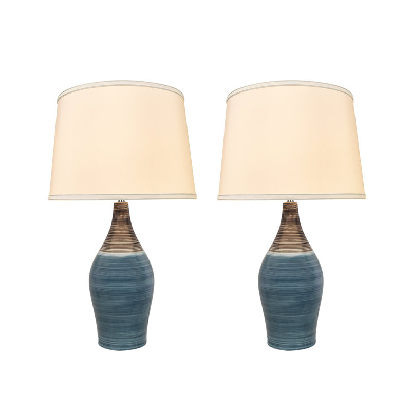 Ensemble de lampes de table brun / bleu sarcelle 27,5 po Fazila