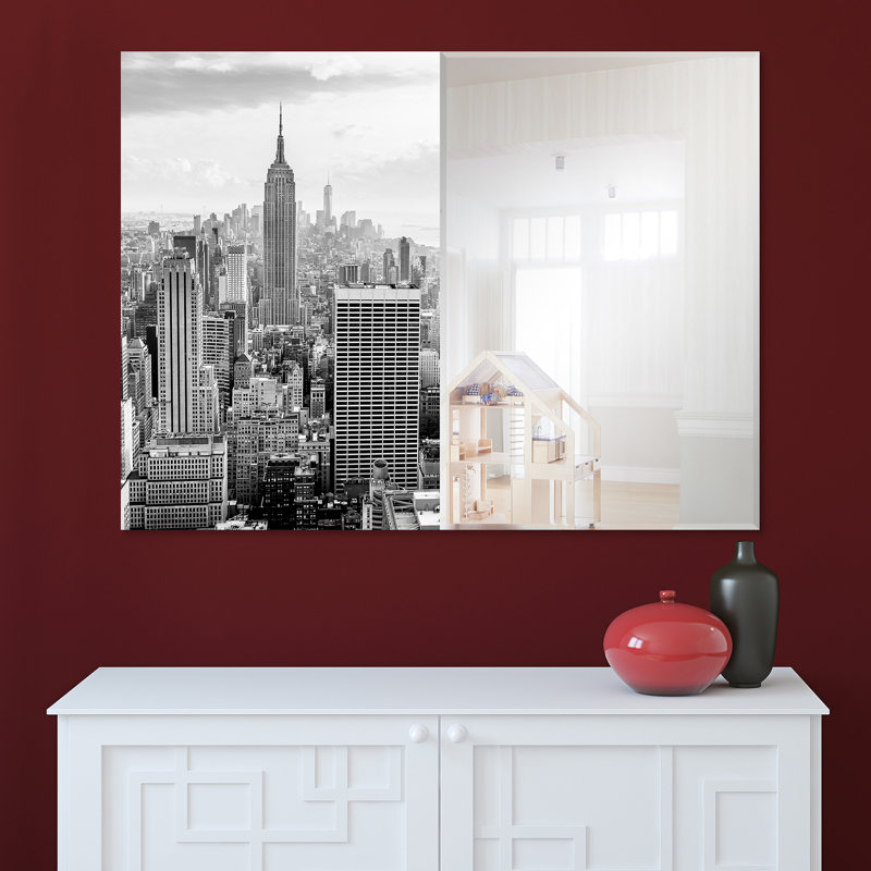Miroir mural moderne et contemporain biseauté