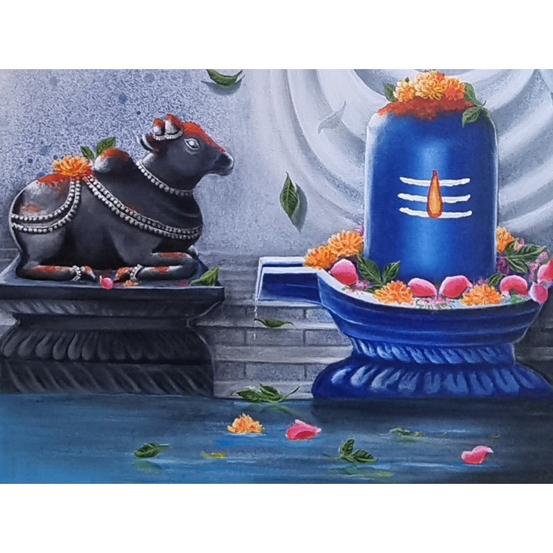 Shivoham - Le Shiva Lingd | Acrylique sur toile par Avani Mayank Desai | Cadre en bois