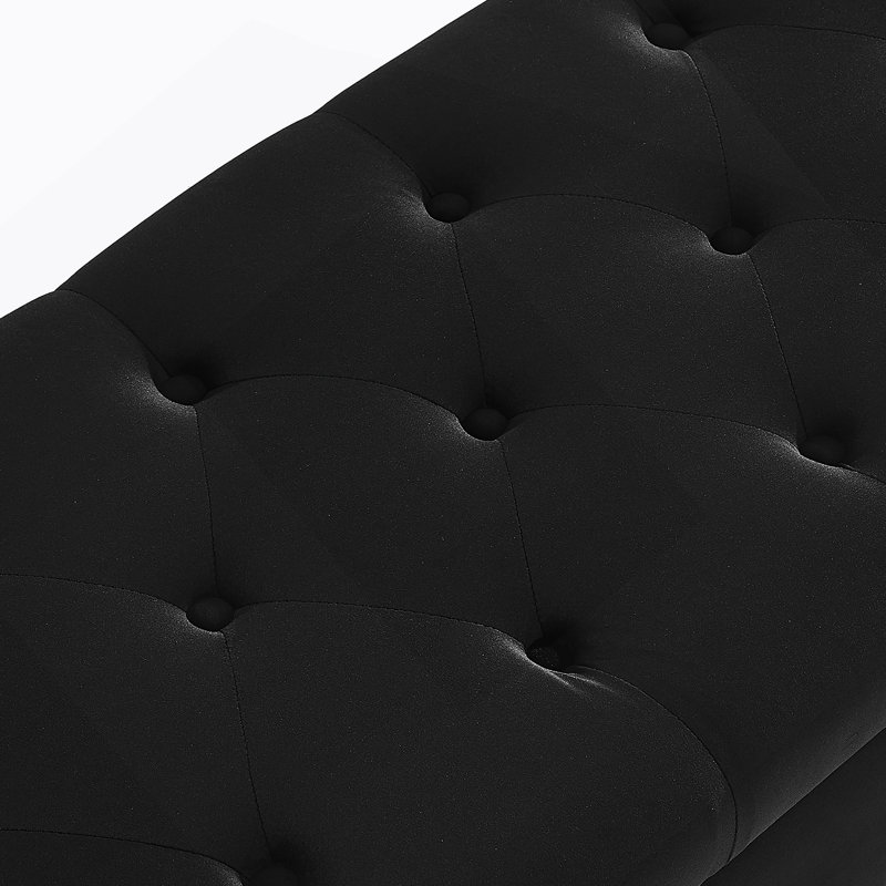 Banc capitonné avec rangement, Noir
