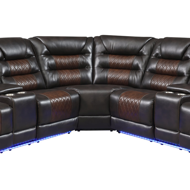 Canapé modulaire inclinable Royal Home, Noir / brun