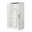 Armoire-penderie 2 portes en bois avec DEL et 4 tablettes de rangement-2136409166