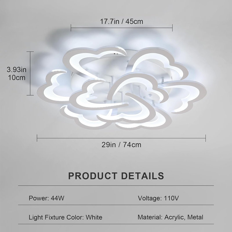 Darrika 8-Light Dimmable LED Flush Mount Ceiling Light