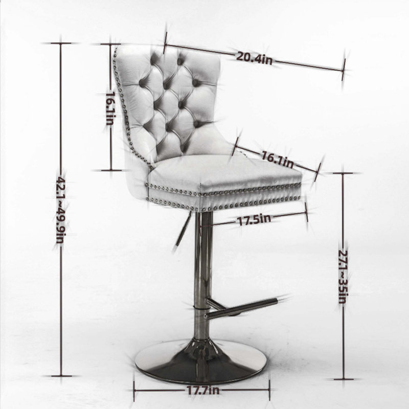 Tabouret pivotant à hauteur réglable Petya, Beige