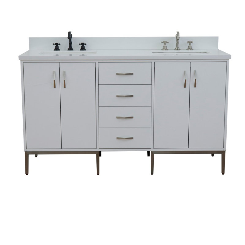 Ensemble de meuble-lavabo double 61 po Aashiyana