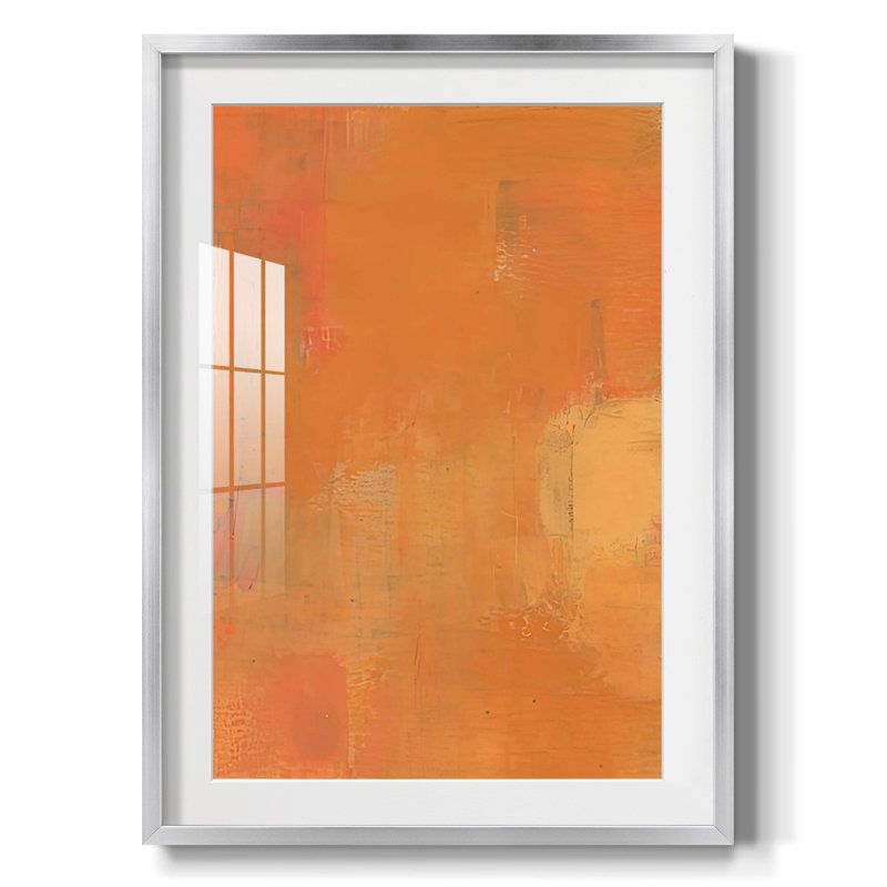 Almon abstrait I - impression encadrée, H 28,5 po x l 20,5 po, Argent argent