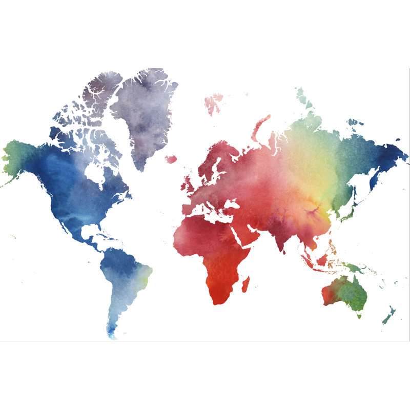 Rainbow World by Grace Popp - Graphic Art, 61 cm H x 91 cm W, Wrapped Canvas
