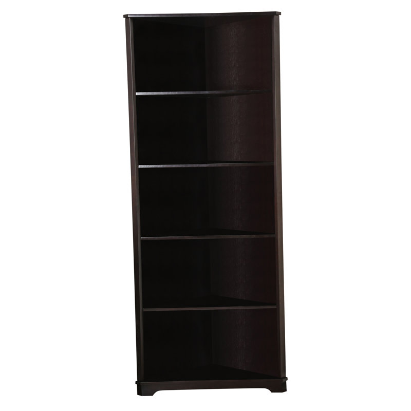 Exeter 198cm H x 81cm W Corner Bookcase, Espresso