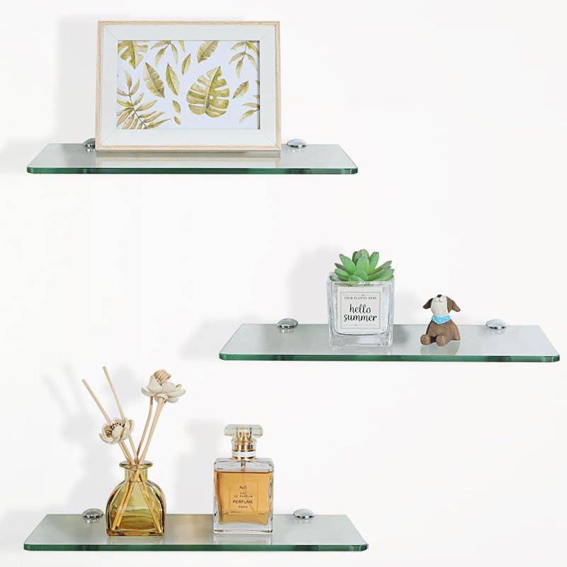 Jernej 3 Piece Glass Floating Shelf