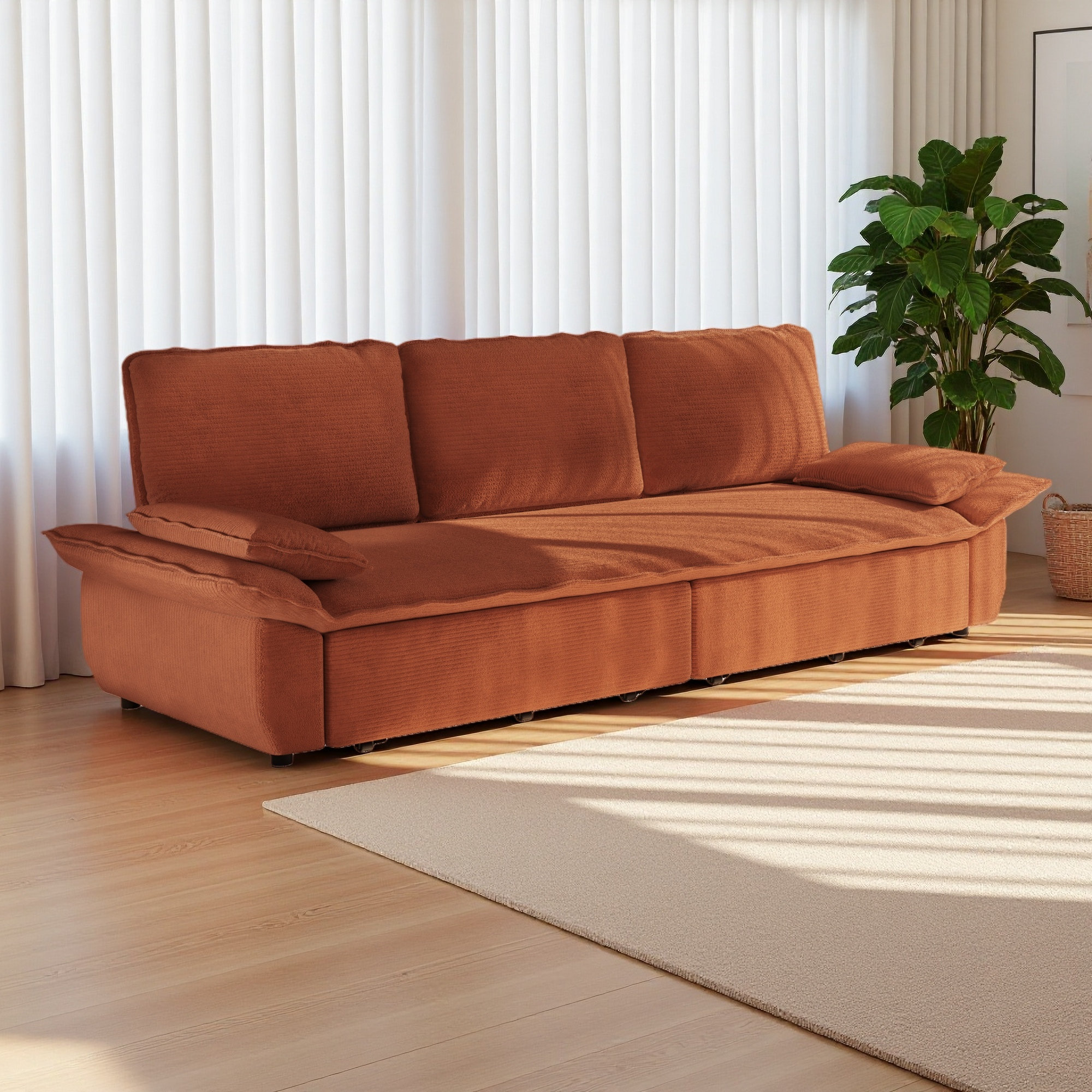 Mercer41 94.5" King Size Pull Out Sofa Bed,3-In-1 Convertible Sleeper ...