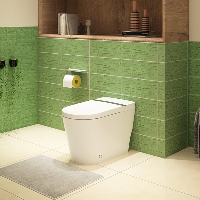 1-Piece, Smart Bidet In White With Heat Seat, One-Key Flushing And Water Mist Cleaning Function