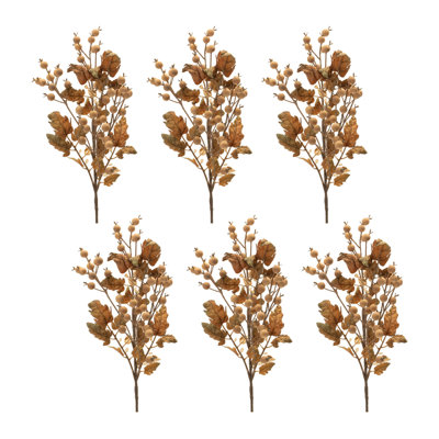 Feuilles de chêne d'automne et baies (ensemble de 6)