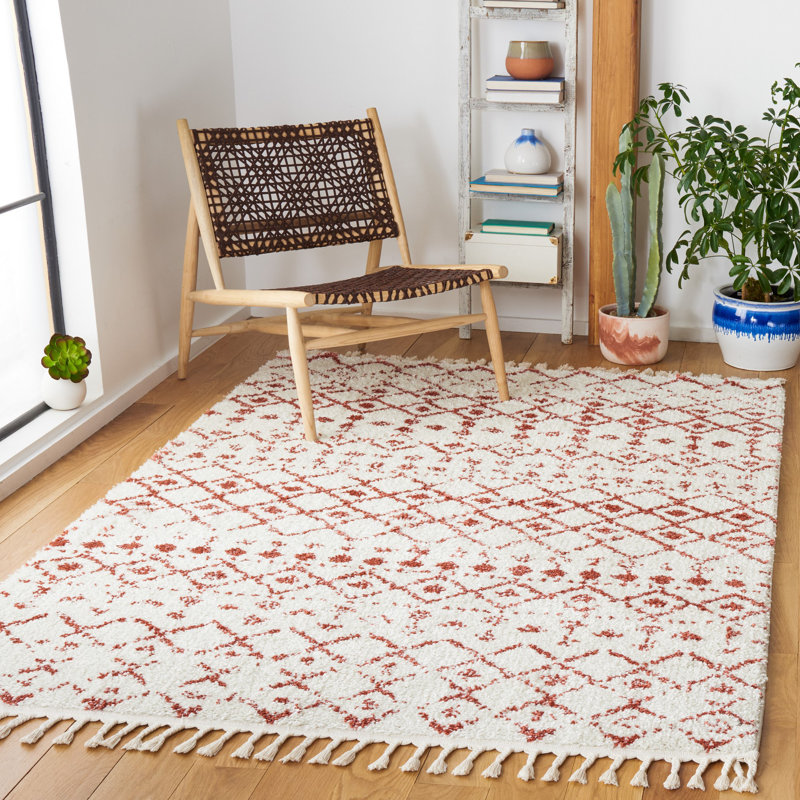 Akife Fringe Shag Performance Southwestern Rug, Rectangle 9' x 12'