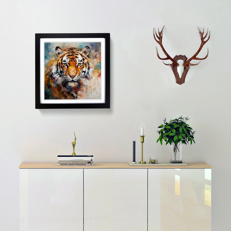 Tiger No.1 - Framed Print, Black