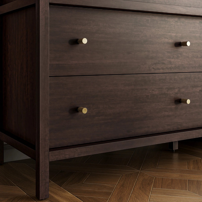 Commode 6 tiroirs 64 "Mid-Century, Café