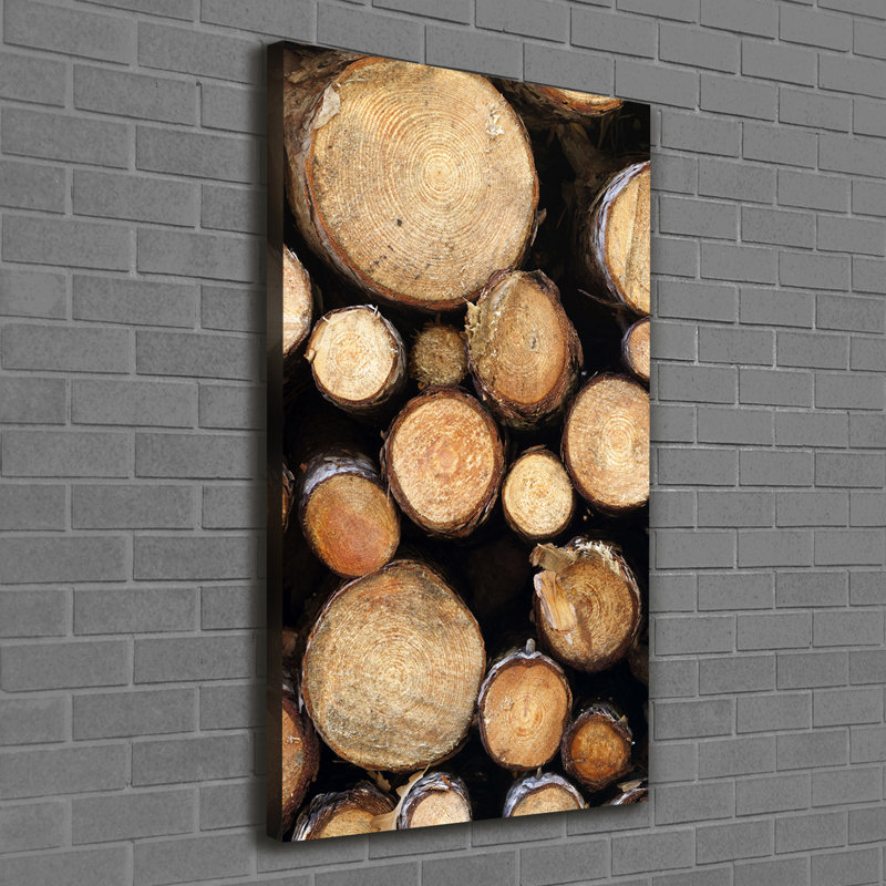 Logs of Wood 1 Piece Wrapped Canvas Wall Art