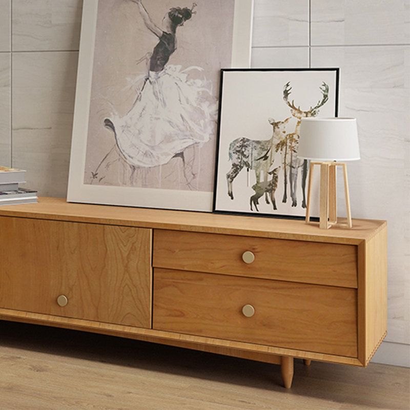 Meuble télé moderne, simple et pratique, Brun, 78.74"