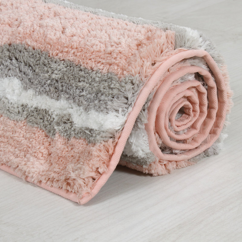 Tapis pour salle de bain Amyr, L 24 po x l 17 po, Rose