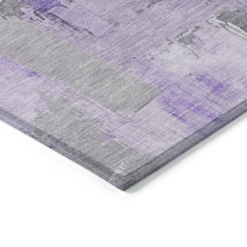 Machine Washable Indoor/Outdoor Xhevrie Lavender Rug, Rectangle 9' x 12'
