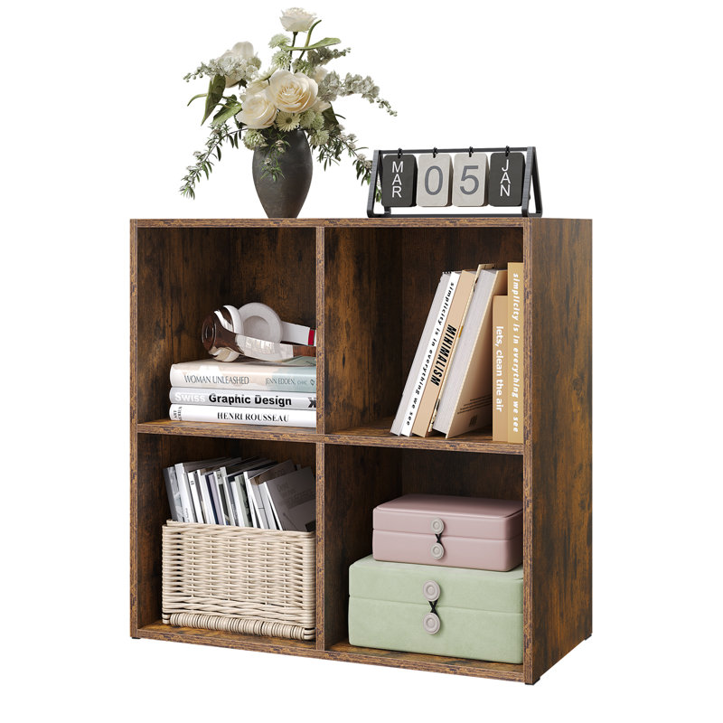 Cube Bookcase, Vintage Brown, (2 Shelves) 59.8cm H  x 59.6cm W  x 29cm D