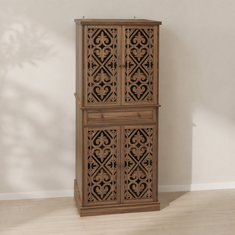 Armoire à 4 portes avec 1 tiroir, 4 tablettes réglables et conception anti-basculement pour un rangement et une sécurité accrus