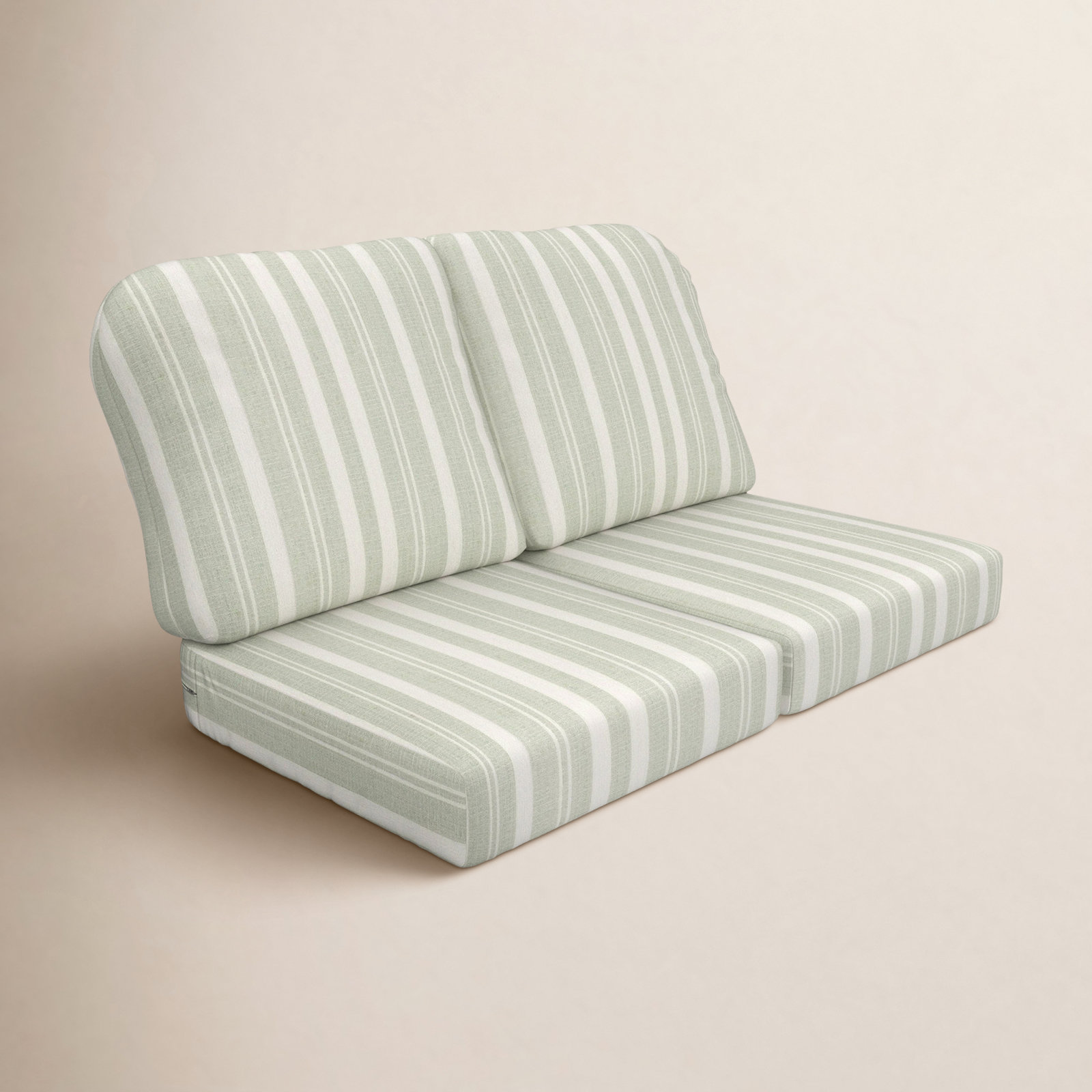 Amala Indoor/Outdoor Sunbrella® Loveseat Cushion, Sunbrella® Trainquil Sage
