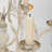 Elegant Vintage Six-arm Candle Holder, Antique White Finish With Crystal Decor, Classic Home Decor