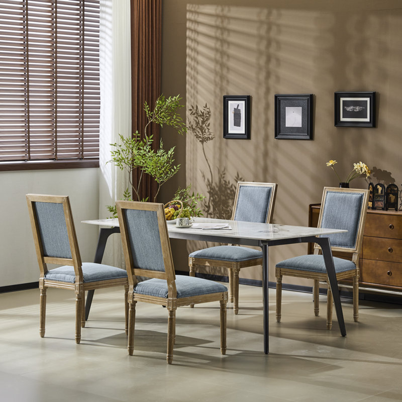 Classic French Dining Chairs, Slate Blue
