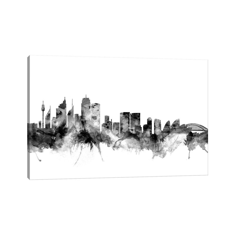 Sydney, Australia in Black and White by Michael Tompsett - 1 Piece Wrapped Canvas Wall Art, 152.5 cm H x 101.5 cm W