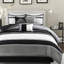 Literie King Size grise, 7 pièces, couette composée avec rembourrage, style traditionnel, utilisable toute l'année
