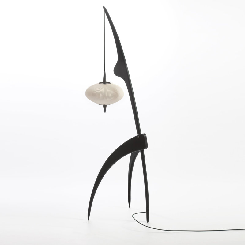 Praying Mantis Floor Lamp, Black Ash