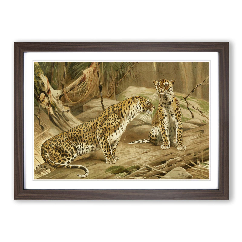 Wilhelm Kuhnert - Single Picture Frame Painting, Walnut