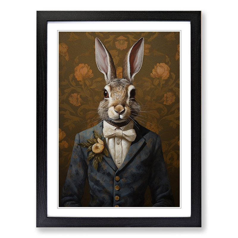 Hare Gothic - Framed Print, Black, 46cm H x 34cm W x 2cm D