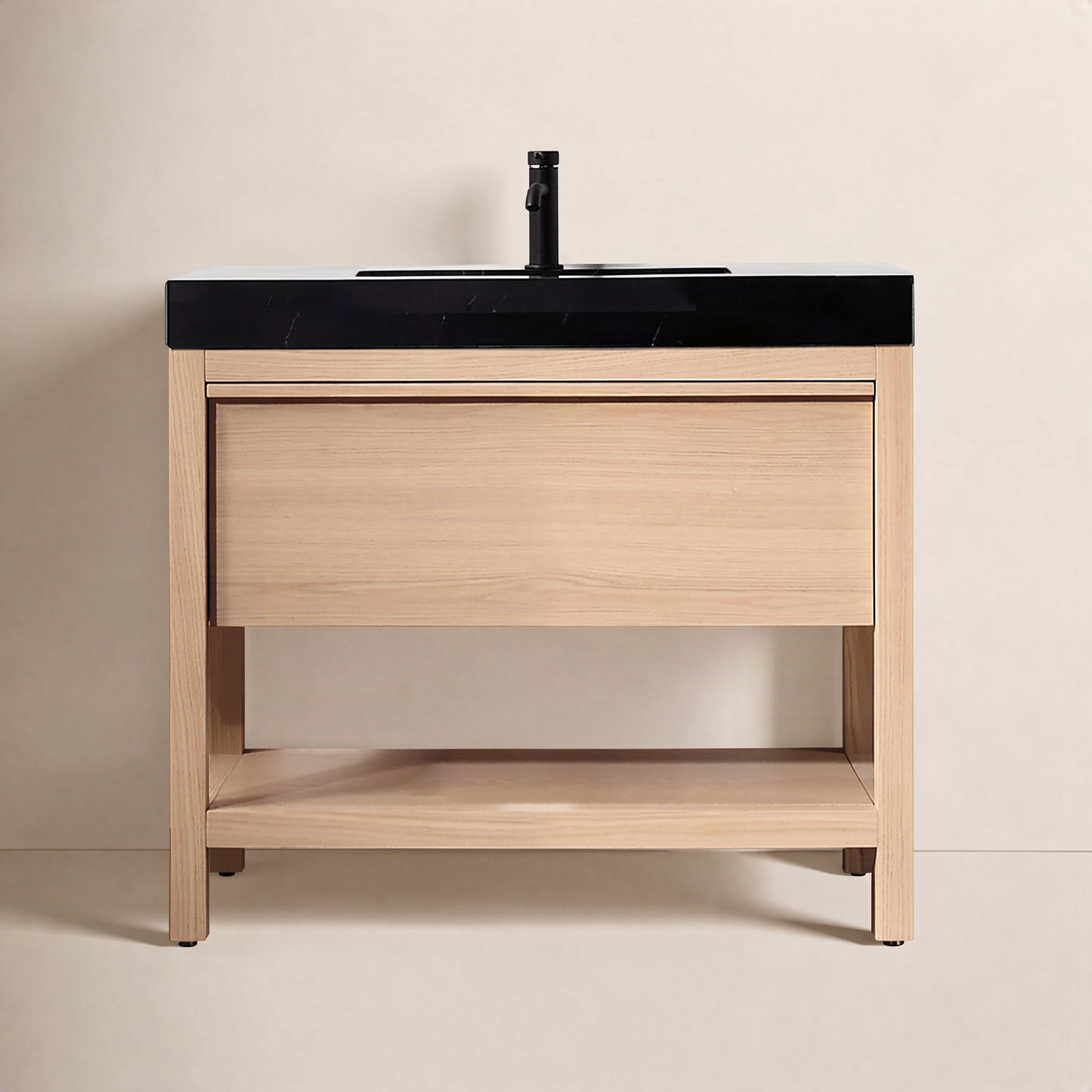 Ariane 36" Cedar Single Bathroom Vanity, Whitewash Oak