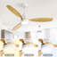 Ventilateur de plafond moderne d'intérieur 52 pouces avec 3 pales en bois massif et télécommande-812267232-812267233