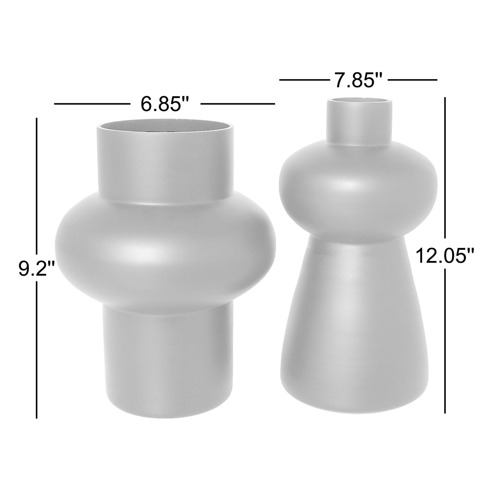 Mable 2-Piece Set Glass Table Vase, White