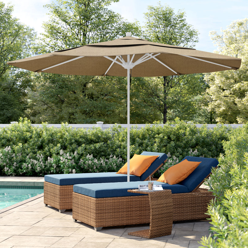 Parasol de marché 11 pi Hibo, Sunbrella® ‑ lin sésame