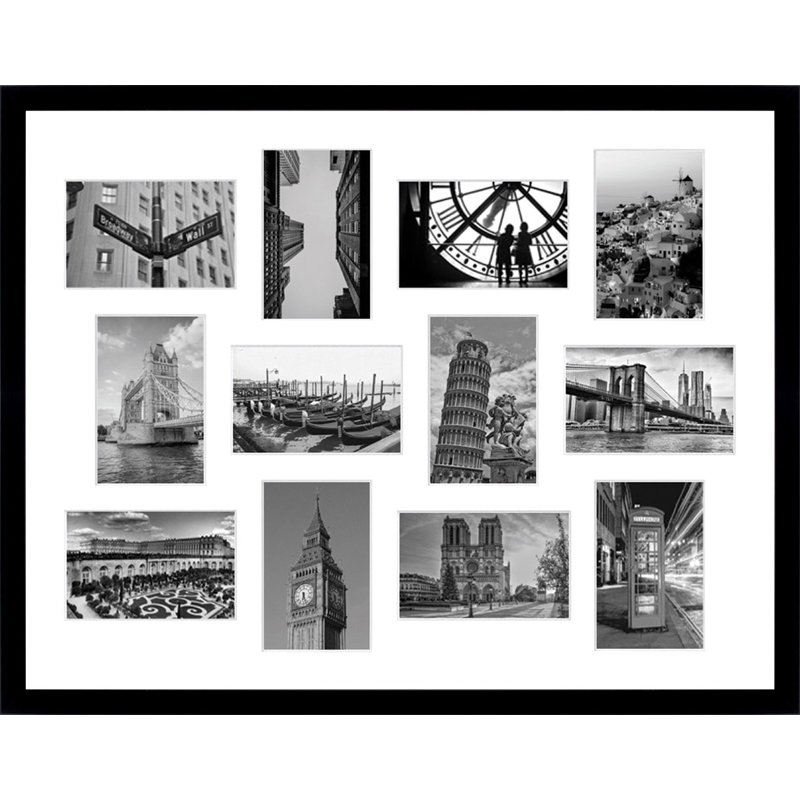 Kyanne Wood Picture Frame with Mat, Black
