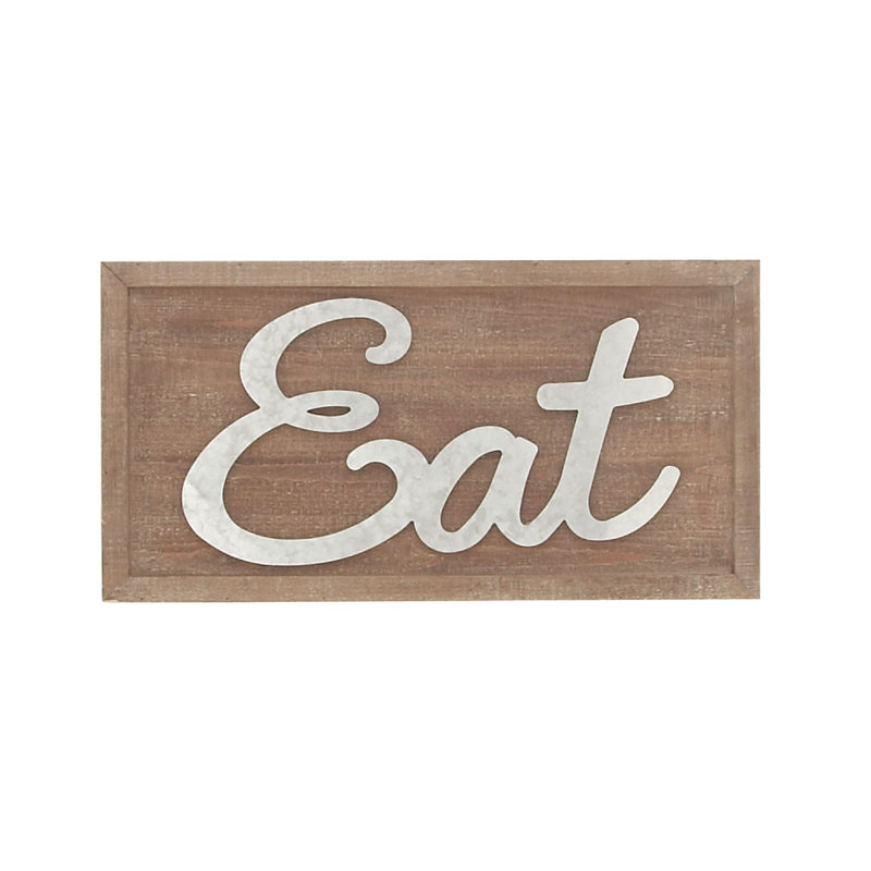 Décoration murale bois / métal «Eat»