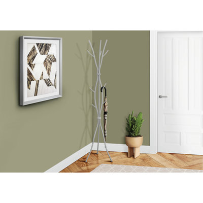 Coat Rack, Free Standing Metal Coat Rack with Hooks