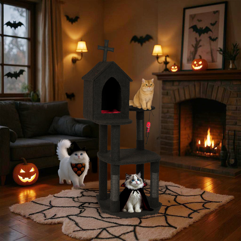 57'' Gothic Halloween3-Tier Cat Tree