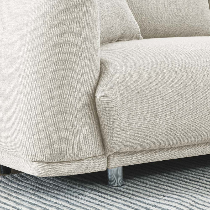 Upholstered Armchair, Beige 100% Polyester