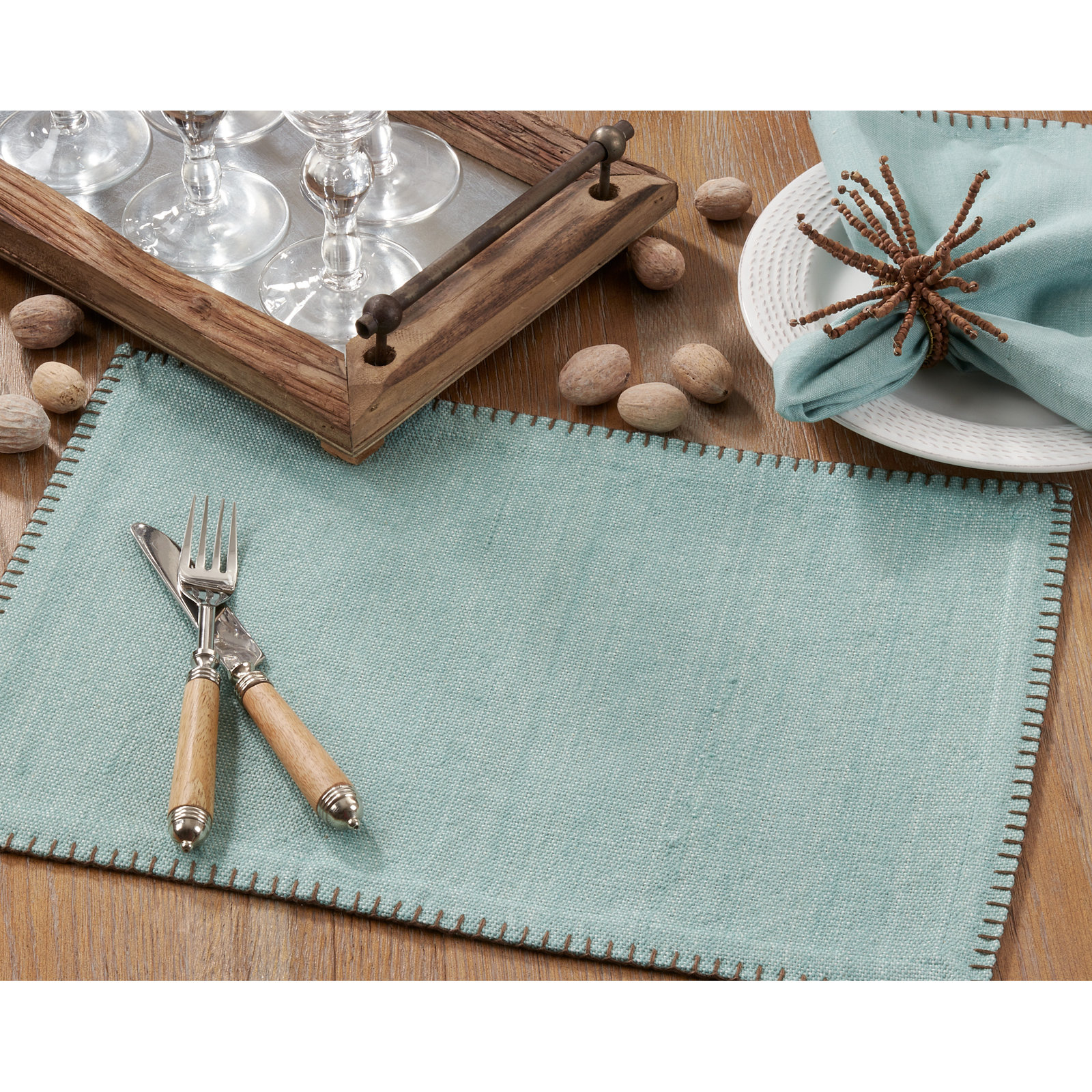 Ivara Reversible Placemat, Aqua