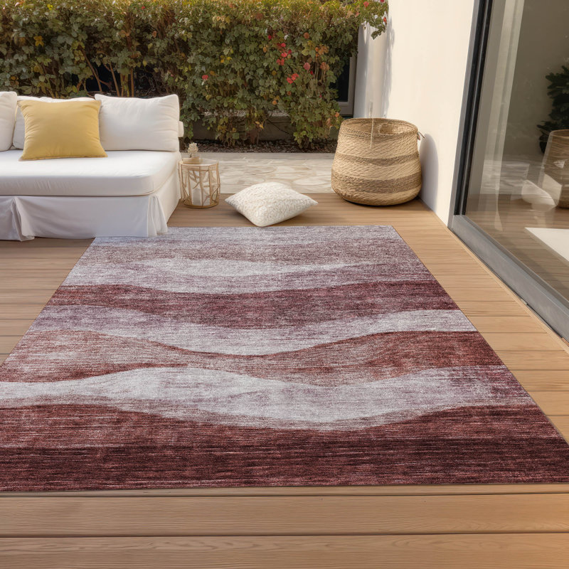 Machine Washable Indoor/Outdoor Chantille ACN1141 Blush Rug, Rectangle 8' x 10'