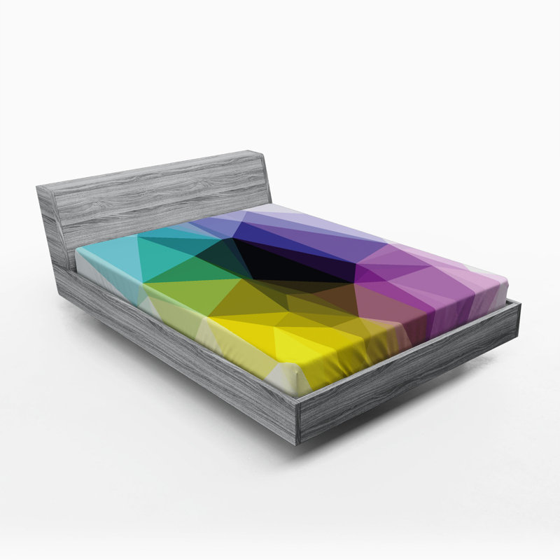 Microfiber Geometric Fitted Sheet, Full Fitted Sheet