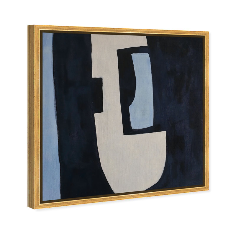Contours of Silence II Canvas Abstract Print by Oliver Gal, Black Frame, 12 x 12, 17"H x 17"W, Gold Frame