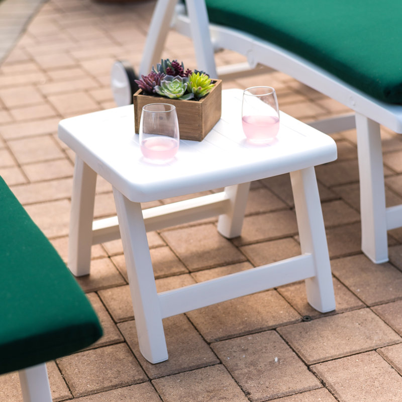 Roma Side Table Ottoman, White
