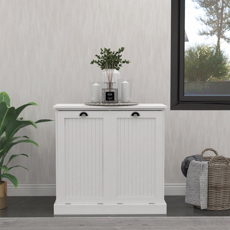 Two-Compartment Tilt-Out Laundry Sorter Cabinet
