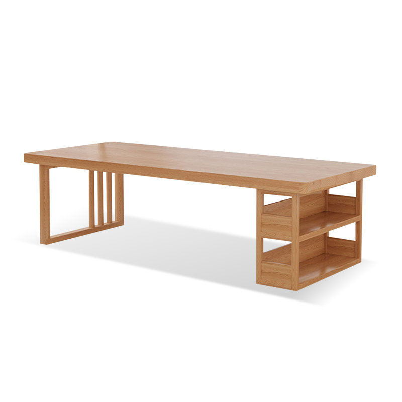 Bureau rectangulaire en bois massif Burlywood, H 29,53 po x l 94,49 po x P 35,43 po