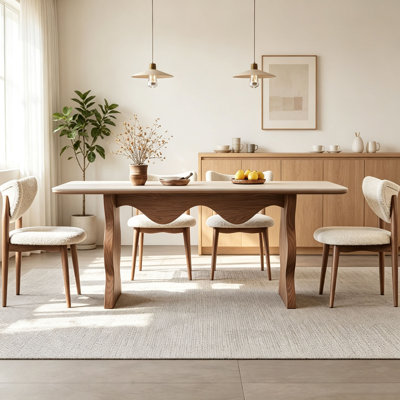 Table de salle à manger Mid-Century Wabi-Sabi
